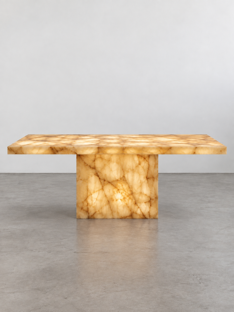 Podświetlany Stół jadalniany Monolith Honey Onyx