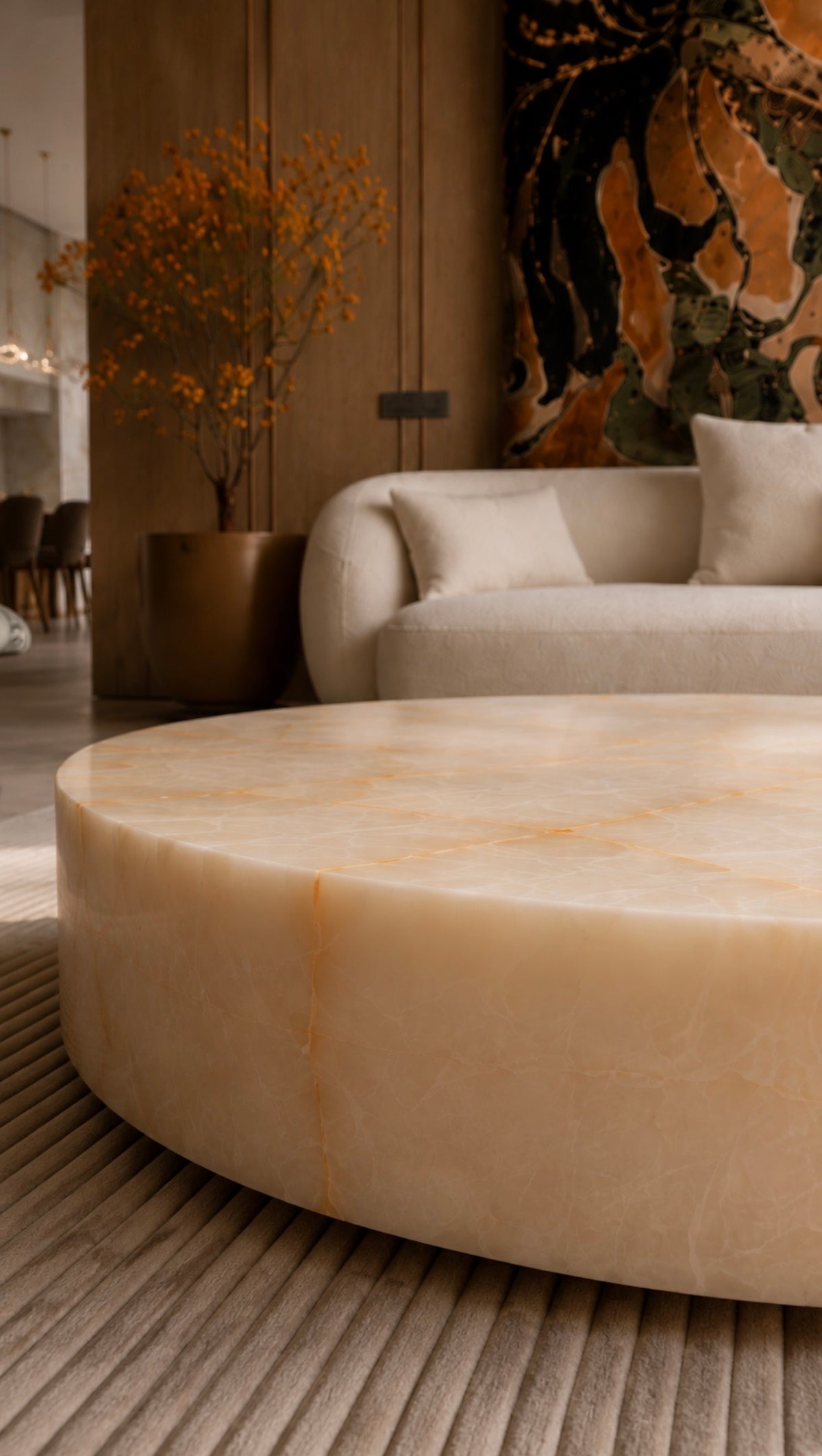 Coffee table Rondo White Onyx