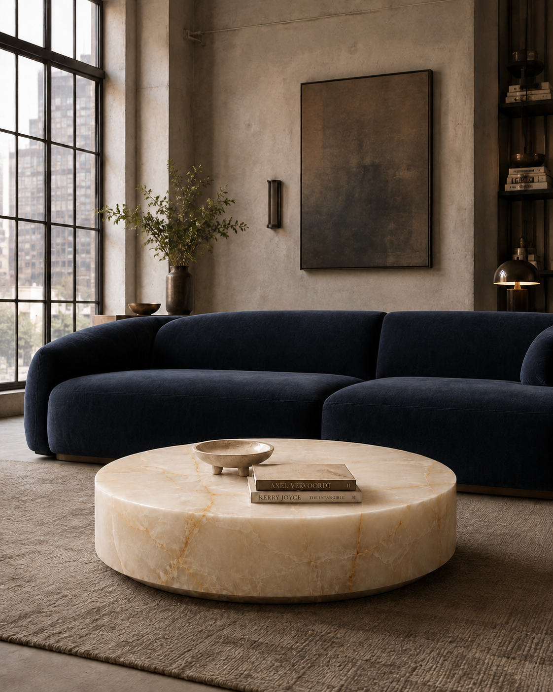 Coffee table Rondo White Onyx