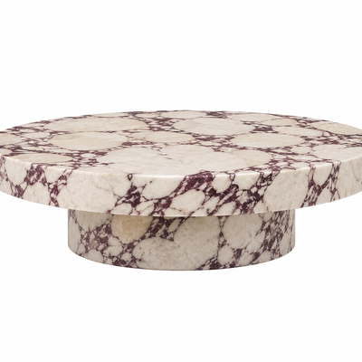 Okrągły stolik kawowy Plinth Calacatta Viola Velangi