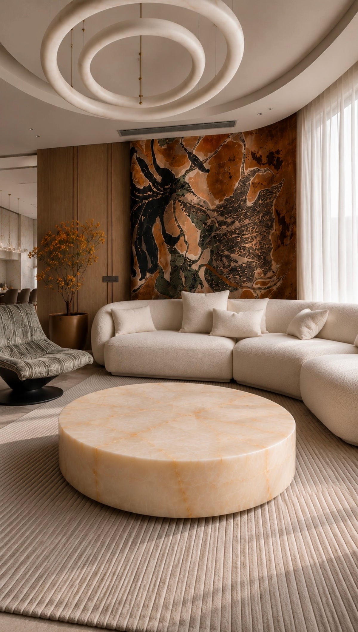 Coffee table Rondo White Onyx