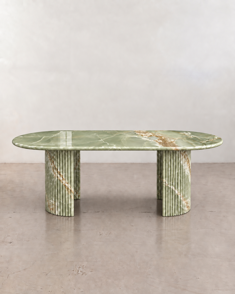 Monolith Green Onyx Dining Table