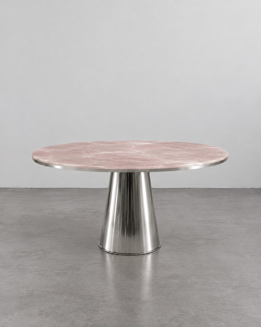 Veloce Pink Onyx Dining Table