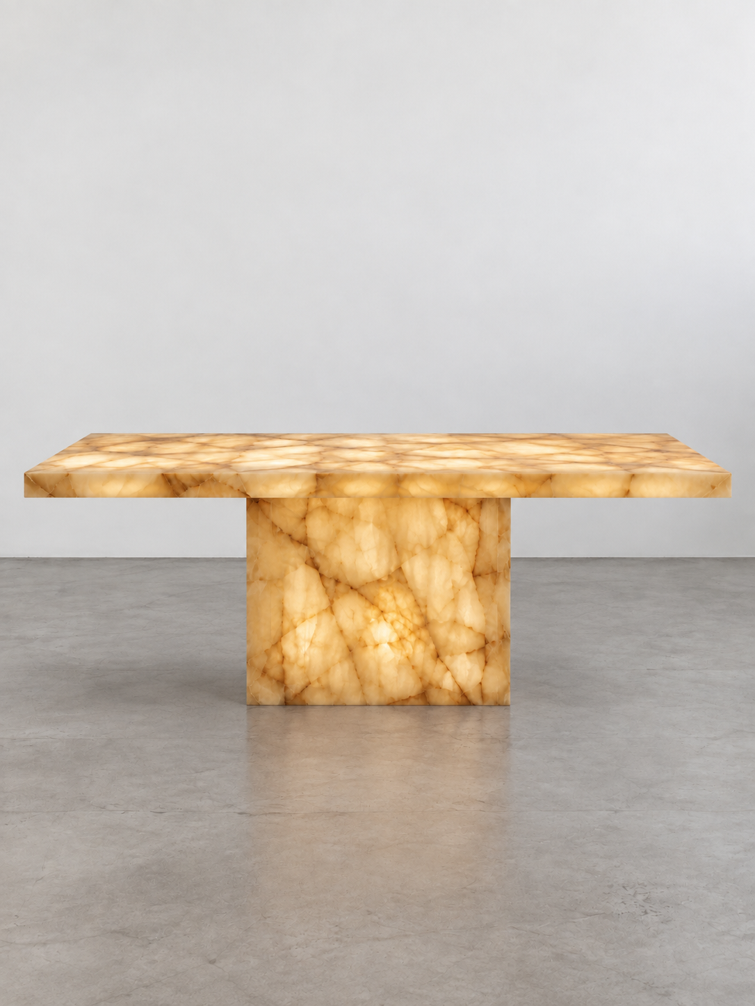 Monolith Honey Onyx Dining Table