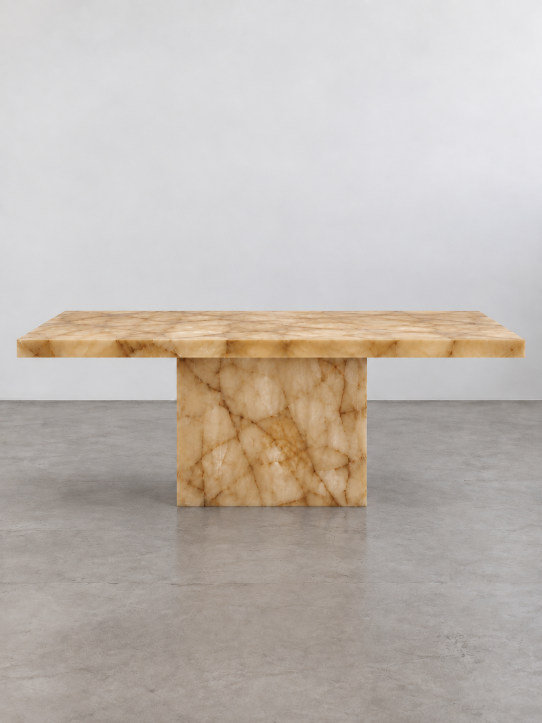 Monolith Honey Onyx Dining Table