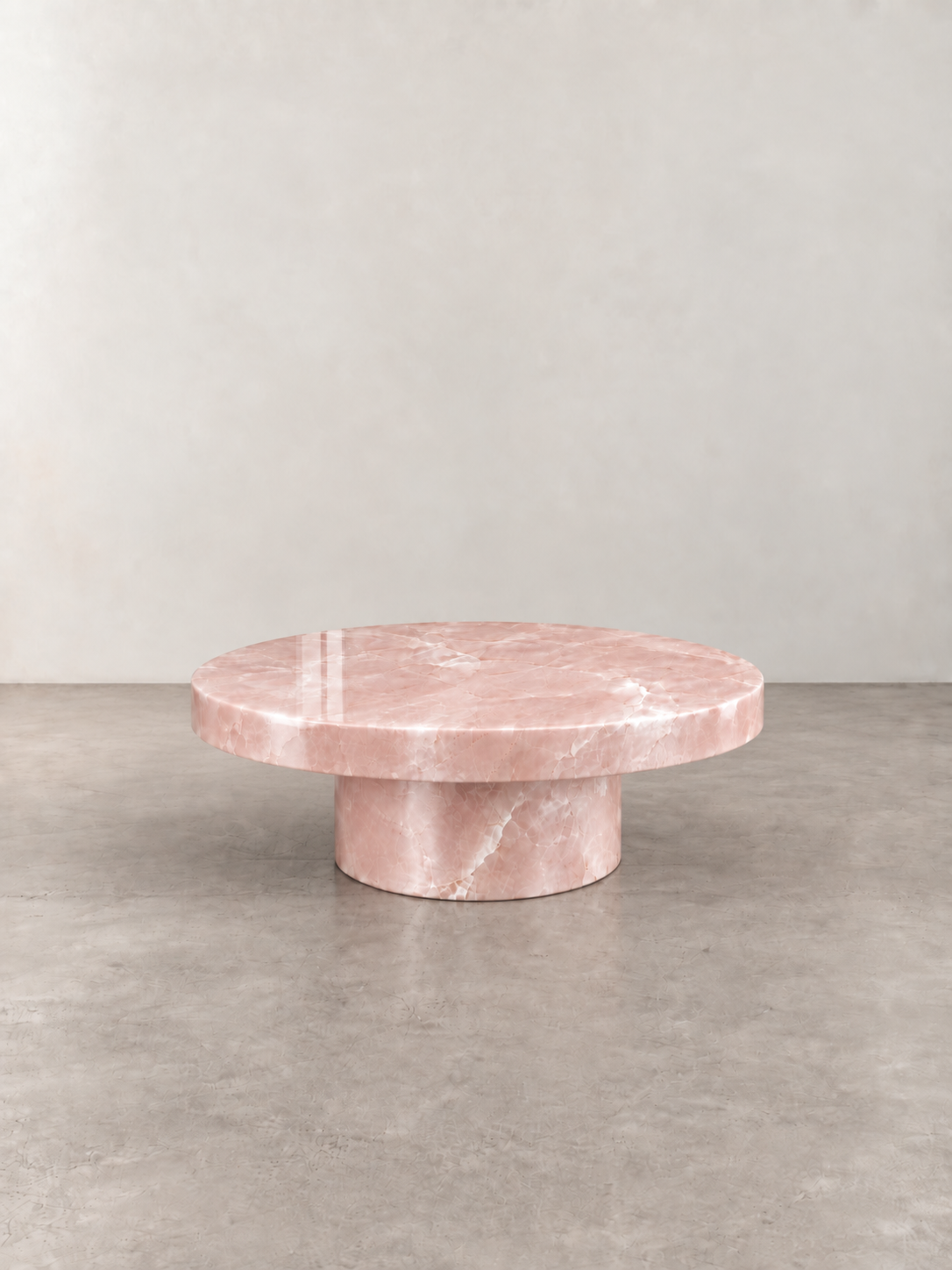 Round coffee table Plinth Pink Onyx